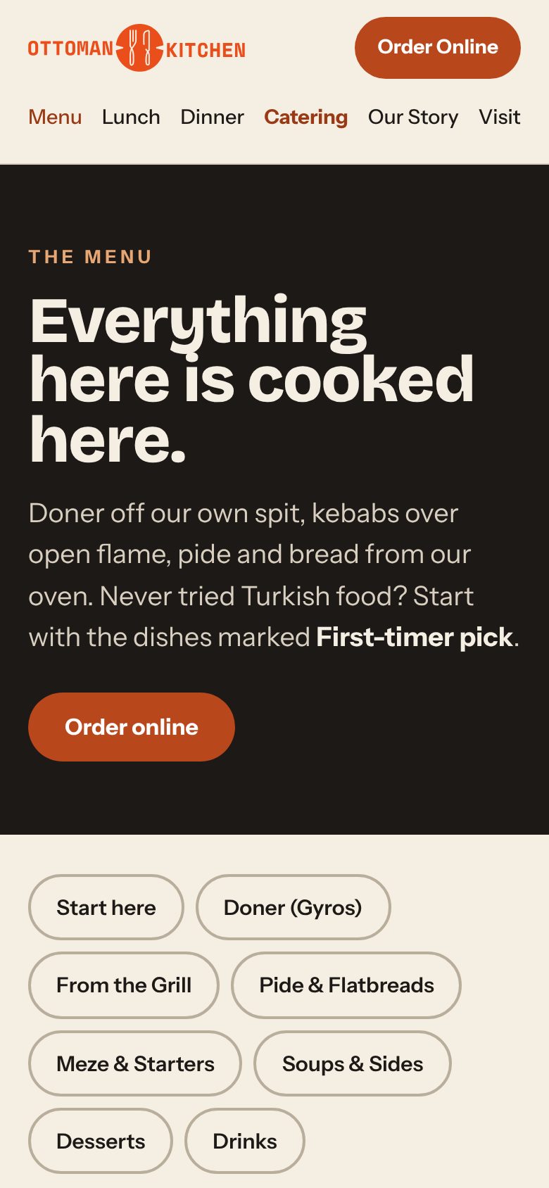 The full menu, with photos
